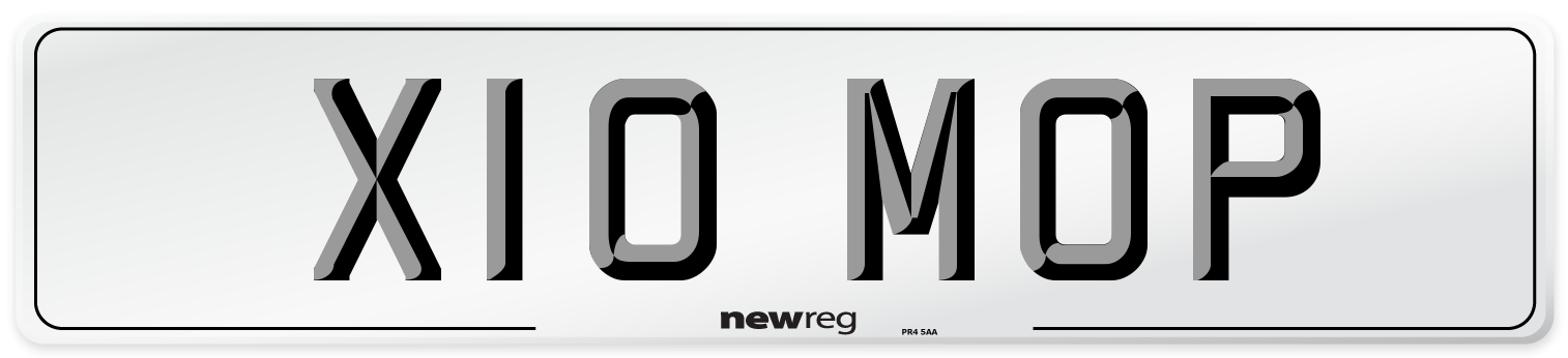 X10 MOP Number Plate from New Reg